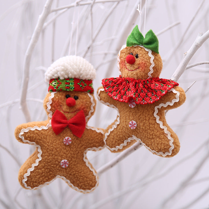 Wholesale Fabric Five-Star Christmas Tree Gingerbread Man Pendant